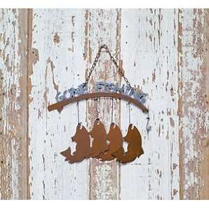   Rustic Home Dcor Gone Fishing Welcome Wall Sign: Patio, Lawn & Garden