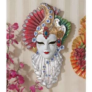   Italian Venetian Carnival Ladies Sculptural Wall Mask: Home & Kitchen