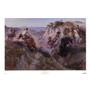 The Wild Horse Hunters by Charles M. Russell 35x23  