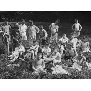  Boys Club, Swimming and Relaxing by River, 1927 