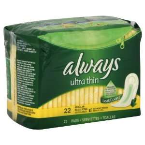  Always Pads, Ultra Thin, without Wings, Regular 22 pads 