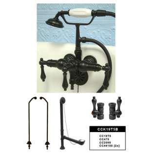 Kingston Brass oil rubbed bronze clawfoot tub faucet with drain and 