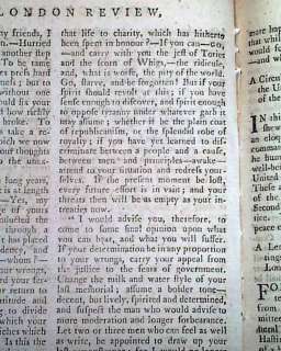   CONSPIRACY ADDRESS Revolutionary War Ending Treaties Old Magazine