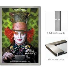 Silver Framed Mad Hatter Alice In Wonderland Poster FrX30 