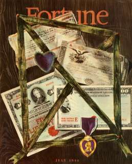 1944 Cover Fortune Peter Piening US War Bonds Purple Heart WWII 