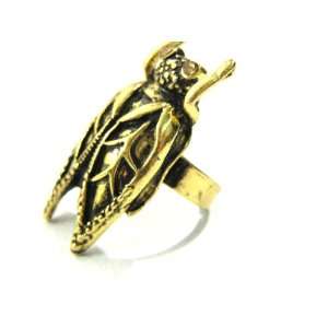  Cicada Fly Cocktail Ring Adjustable Gold Beetle Bug Insect 