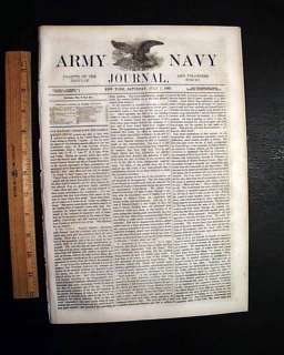 Rear Admiral SAMUEL FRANCIS DU PONT Death 1865 Civil War Newspaper 