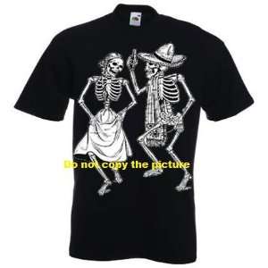  Funny T shirt Dancing Skeletons Shirt Medium M Black 
