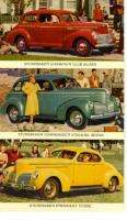 Colorful 1940 ADV Postcard For STUDEBAKER Automobiles  