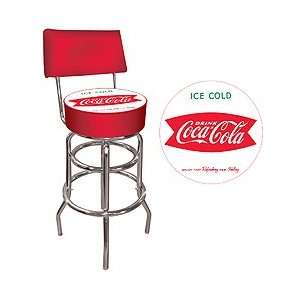  Vintage Coca Cola Coke Pub Stool with Back   Ice Cold 