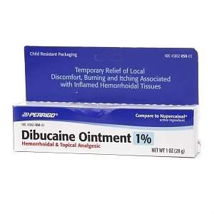 Perrigo Dibucaine Ointment 1% Hemorrhoidal & Topical Analgesic, 1 oz