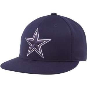  Dallas Cowboys Flat Bill Fitted Hat (Navy) Sports 