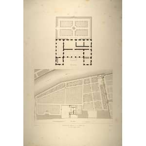  1860 Engraving Villa Farnesina Farnese Rome P Letarouilly 