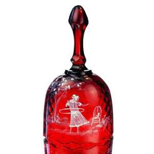  Fenton Mary Gregory Style Dolly Show Ruby Oval Bell