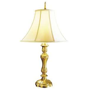  Antique gold lamp with hand sewn shade