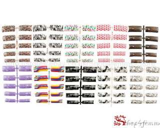 Air Brushed Designer French Nail Tips in 10 sizes   Mixed Set 03