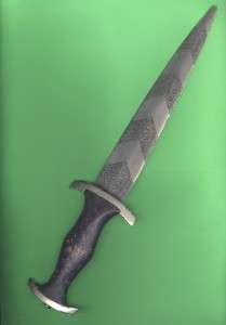 13 twisted damascus blade  german holbein wooden dagger  