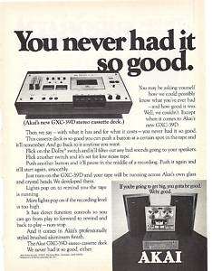 RARE 1975 Akai GXC 39D Cassette Tape Deck Ad  