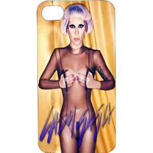  White Hard Plastic Case Custom Designed Lady Gaga iPhone 
