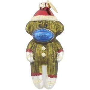  Personalized Sock Monkey   Green Christmas Ornament: Home 