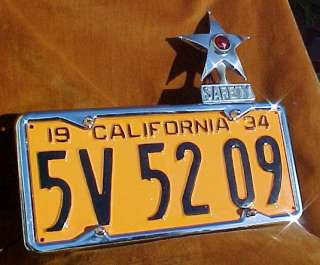 1929 1939 California VINTAGE Plate Chrome LICENSE FRAME  