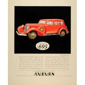 1934 Ad Auburn Automobile Company Red Antique Cars   Original Print Ad