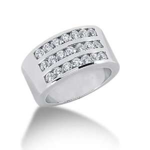 14K Gold Diamond Anniversary Wedding Ring 21 Round Brilliant Diamonds 
