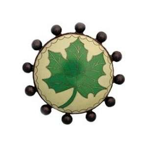   D304 SN Linkasink Metal W/ Cloisonne Decorative Drain Green Leaf