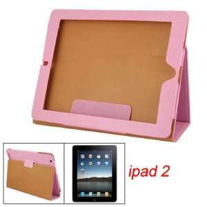   Pink Textured Faux Leather Case Stand for Apple iPad 2G Electronics