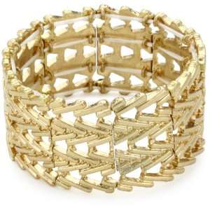   Simpson Unchain My Heart Satin Gold Bold Open Link Bangle Jewelry