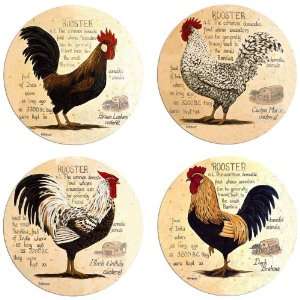  Set of Four Rooster Lineage Stone Coasters