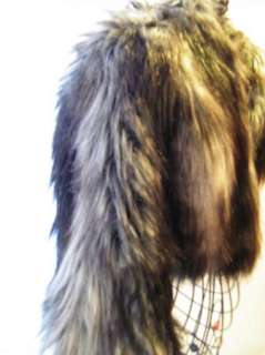 BEBE JACKET coat shrug faux fur black crop 154561  