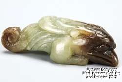 Chinese Nephrite Jade Carving of Mythical Creature, 19th Century 