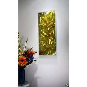  Contemporary Metal Wall Art, Golden Fall Leaves, Design by 