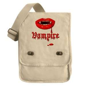  Messenger Field Bag Khaki Vampire Fangs Dracula 