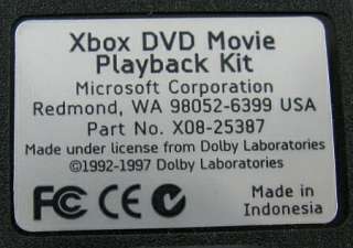 Microsoft Xbox DVD Movie Playback Kit + Remote Open Box  