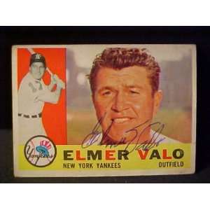Elmer Valo New York Yankees #237 1960 Topps Signed Autographed 
