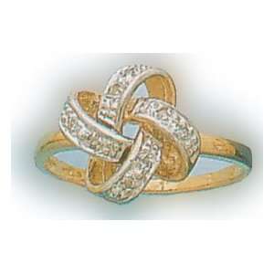  14k Diamond Love Knot Ring (5, 14k yellow gold) Jewelry