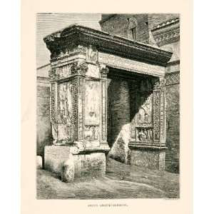  1876 Wood Engraving Arcus Argentariorum Honorific Arch 