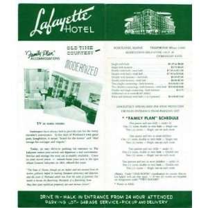  Lafayette Hotel Brochure Portland Maine 1950s Everything 