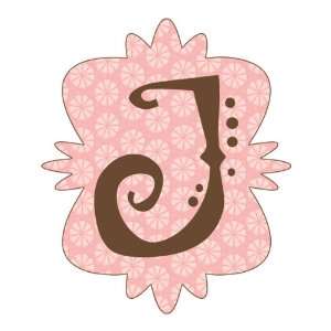 Mod Monogram   J Pink Pre Pasted Accent 