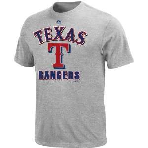  Majestic Texas Rangers Performance Fan T Shirt   Ash 