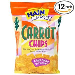 Hain Pure Snax Carrot Chips, 4 Ounce Bags (Pack of 12)  