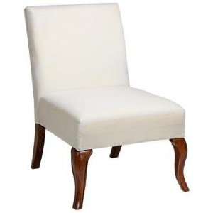   : Muslin Covered Queen Anne Leg Armless Slipper Chair: Home & Kitchen