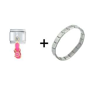  Pink Flower Sandal Italian Charm Pugster Jewelry
