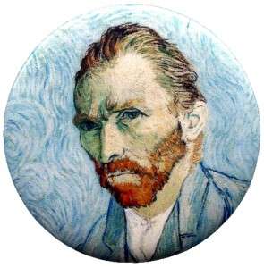 Van Gogh self portrait art pin badge button pinback new  