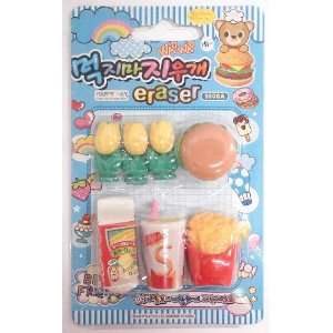  Japanese Style Cute Fun Fast Food Erasers 