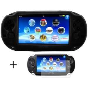 Black Silicon Skin for Sony PSP Vita Portable Video Console + include 