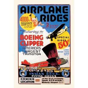  Airplane Rides: Inman Bros. Flying Circus 24X36 Giclee 