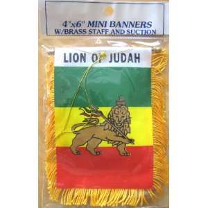    Lion Of Judah 4 X 6 Mini Banner Rasta Bob Marley 